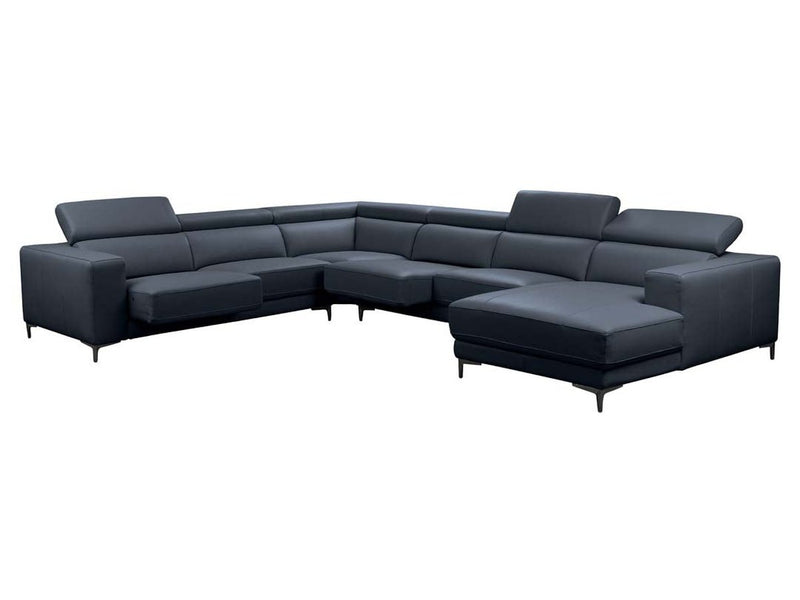 Claudius Leather Sectional with Power Seats and Manual Headrests