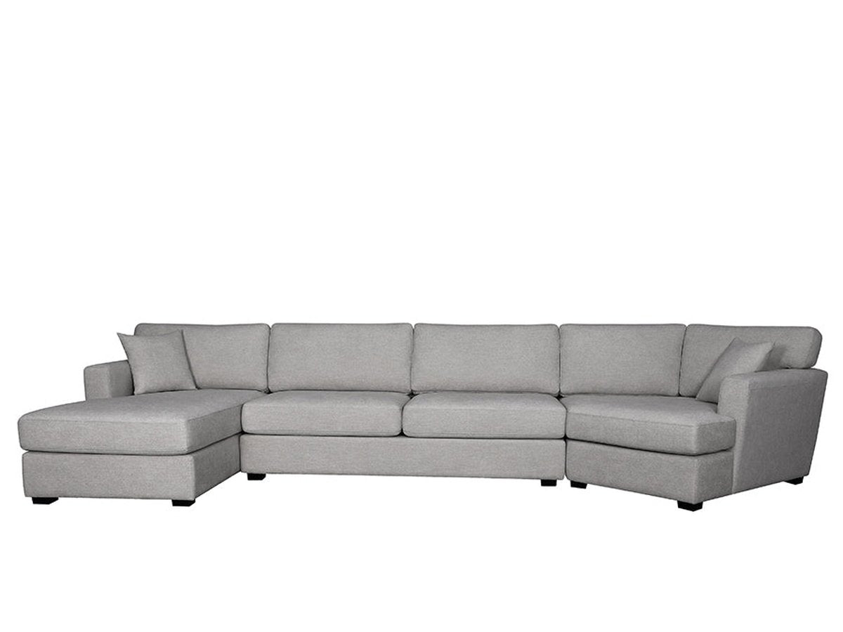 Elliot Fabric Cuddler Sectional - Light Gray