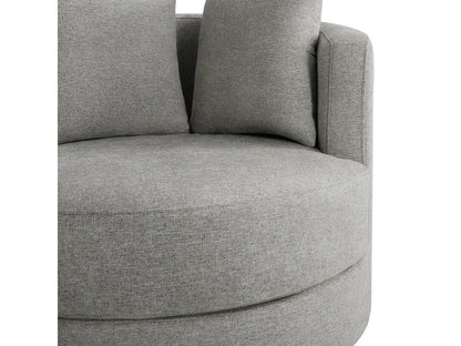 Elliot Fabric Swivel Chair - Light Gray