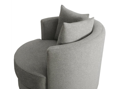 Elliot Fabric Swivel Chair - Light Gray