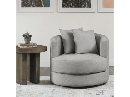 Elliot Fabric Swivel Chair - Light Gray