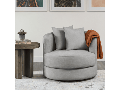 Elliot Fabric Swivel Chair - Light Gray