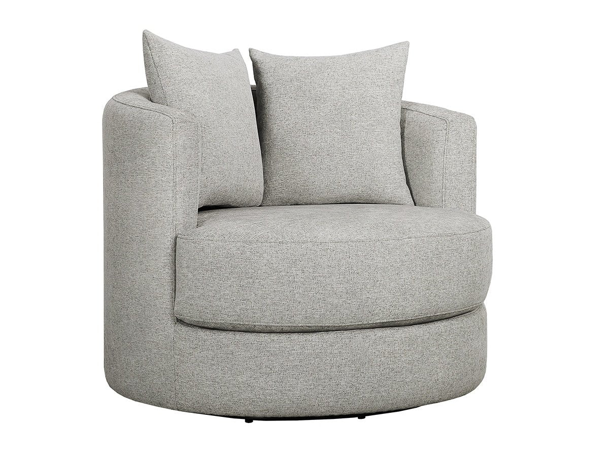 Elliot Fabric Swivel Chair - Light Gray