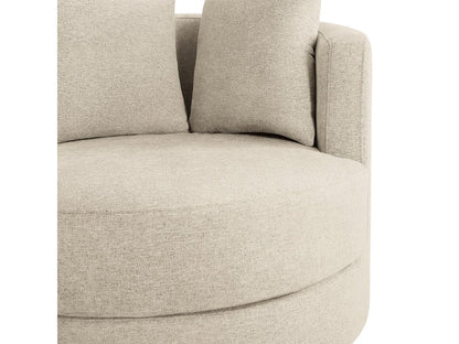 Elliot Fabric Swivel Chair - Beige