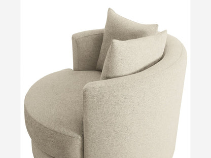 Elliot Fabric Swivel Chair - Beige
