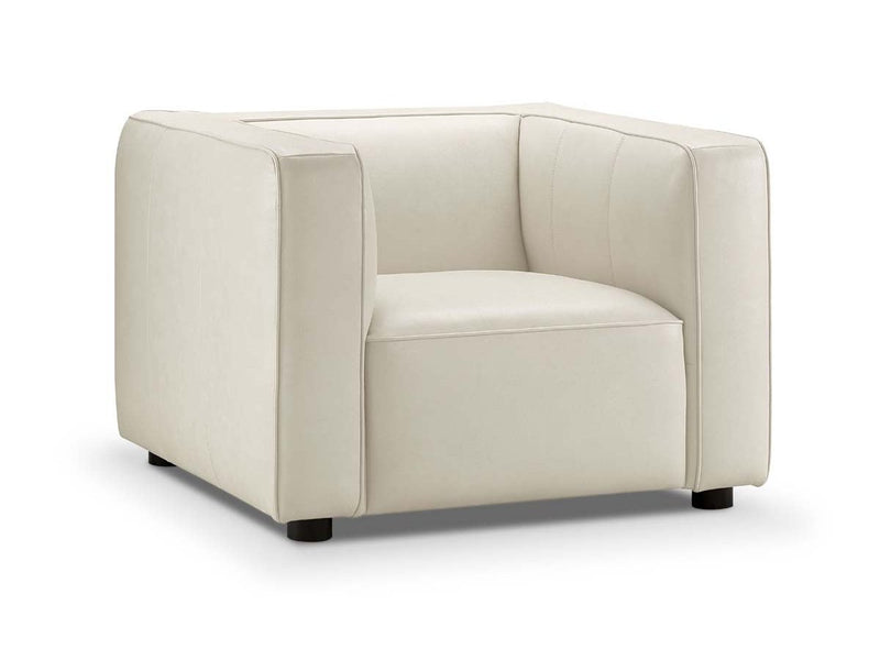 White leather armchair discount