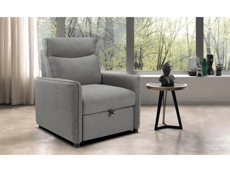 Harper Fabric Chair with Pullout Ottoman