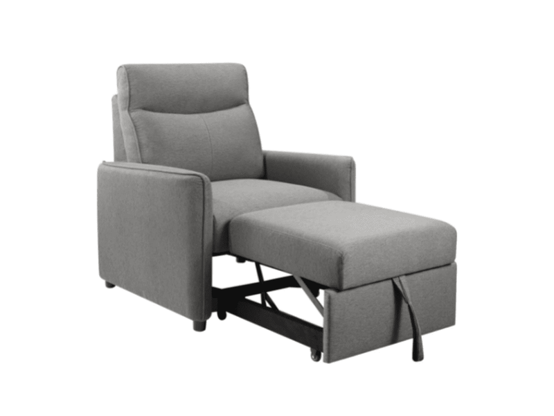 Harper Fabric Chair with Pullout Ottoman