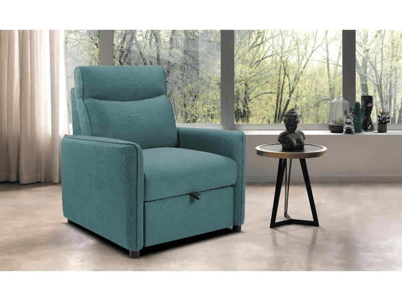 Harper Fabric Chair with Pullout Ottoman