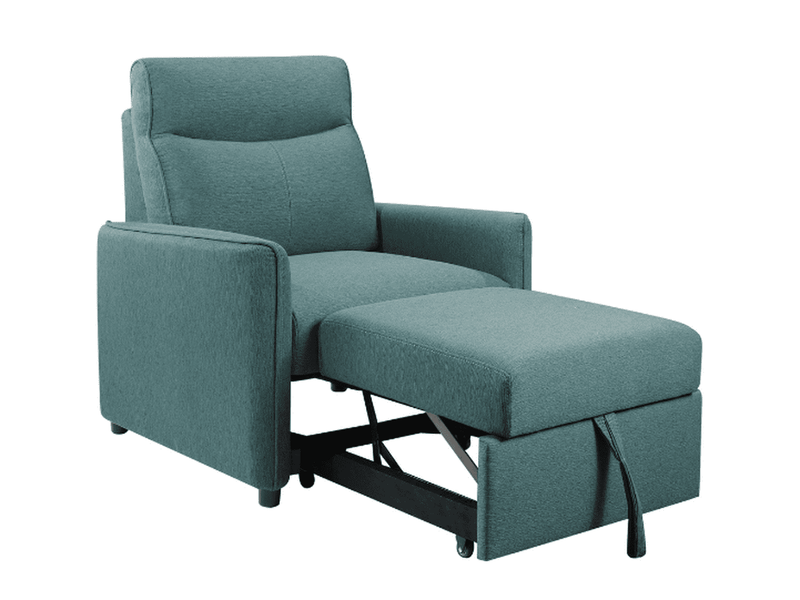 Harper Fabric Chair with Pullout Ottoman