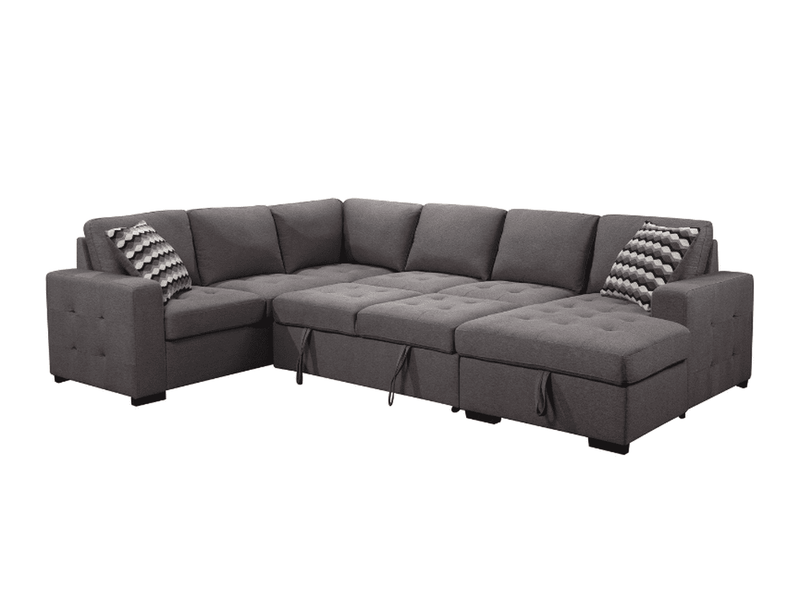 Jameson 6-pc Fabric Storage Sectional with Pullout Bed
