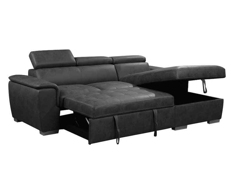 Metro Fabric Storage Sectional with Pullout Bed