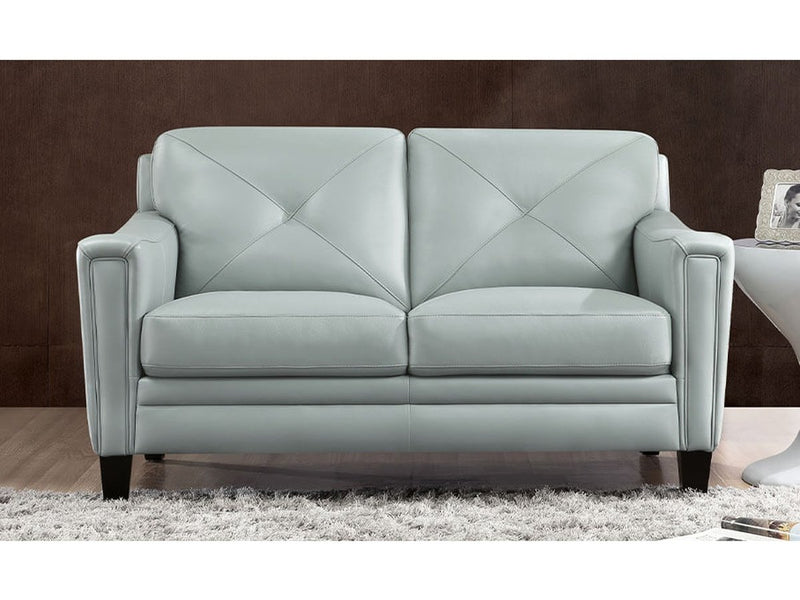 Atmore Leather Loveseat Blue