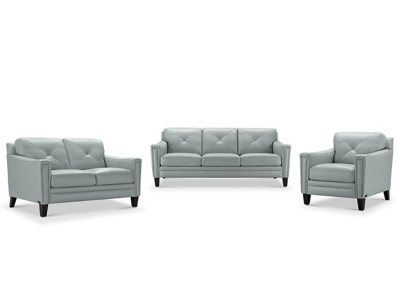 Atmore 3-piece Leather Sofa, Loveseat, & Chair Set, Blue Default Title