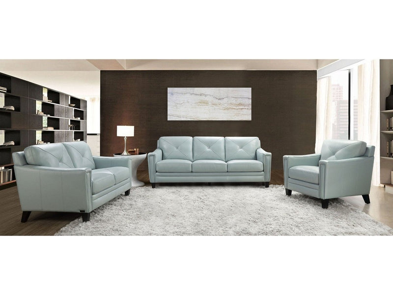 Atmore 3-piece Leather Sofa, Loveseat, & Chair Set, Blue Default Title
