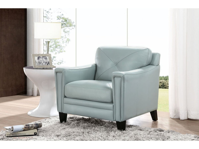 Atmore 3-piece Leather Sofa, Loveseat, & Chair Set, Blue Default Title