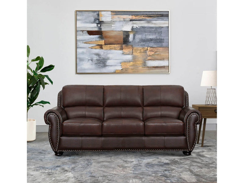 Austin Leather Sofa, Brown Default Title