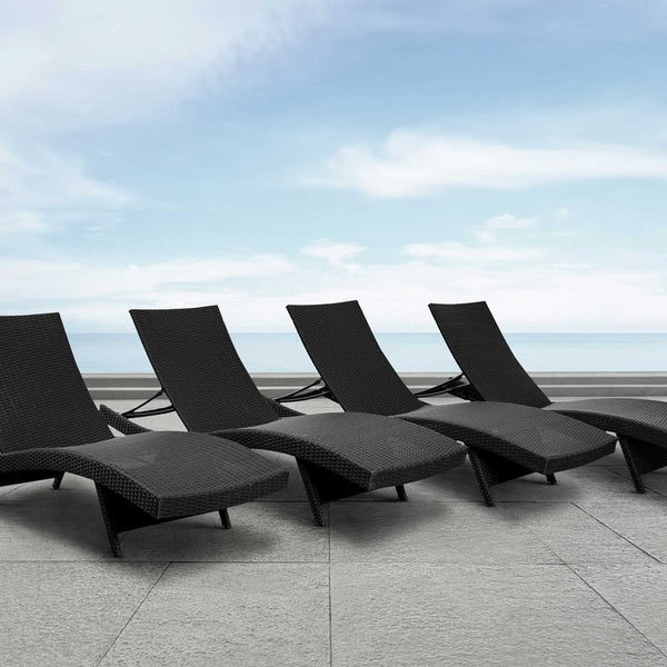 Palermo Wicker Outdoor Chaise Set of 4