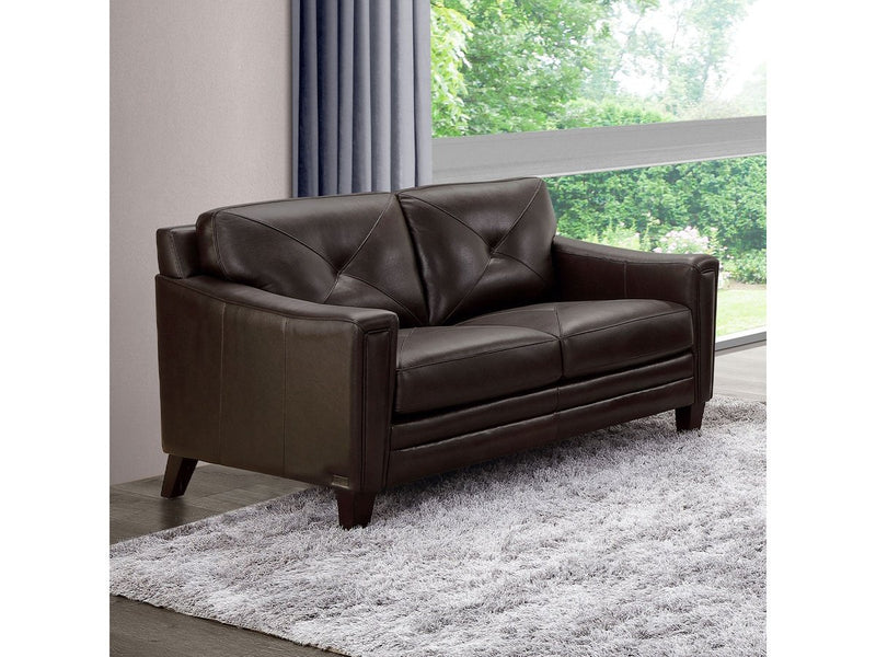 Atmore 2-piece Leather Sofa & Loveseat Set, Brown Default Title