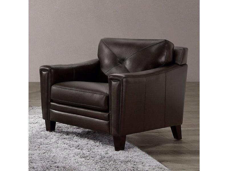 Atmore 3-piece Leather Sofa, Loveseat, & Chair Set, Brown Default Title