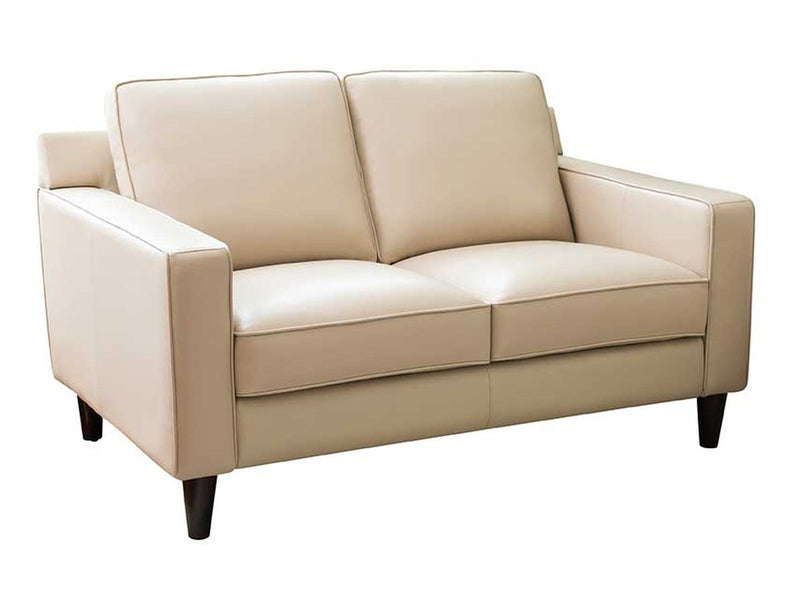 Milton Leather Loveseat, Cream Default Title