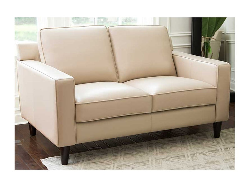 Milton Leather Loveseat, Cream Default Title