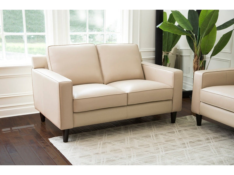Milton Leather Loveseat, Cream Default Title