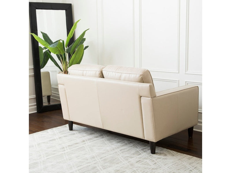 Milton Leather Loveseat, Cream Default Title