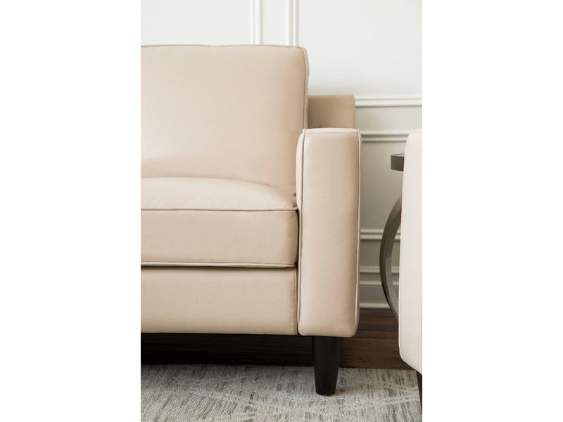 Milton Leather Loveseat, Cream Default Title
