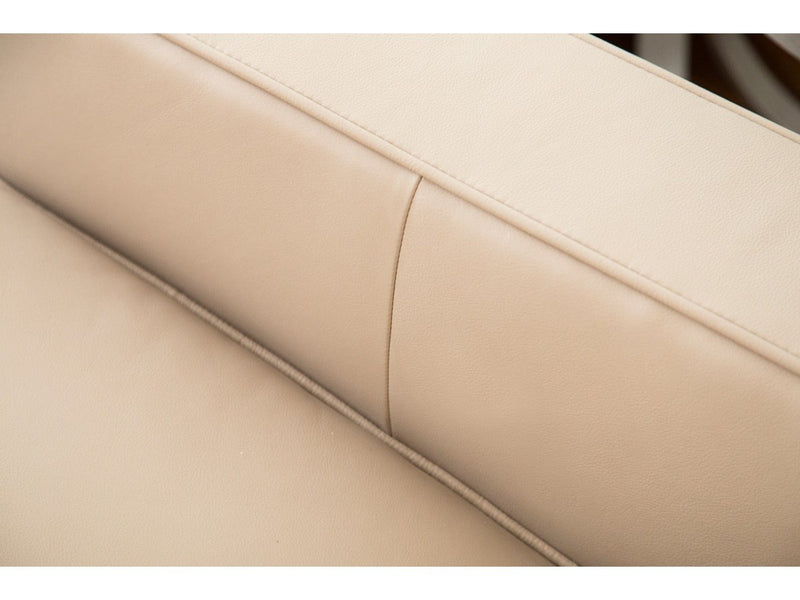 Milton Leather Loveseat, Cream Default Title
