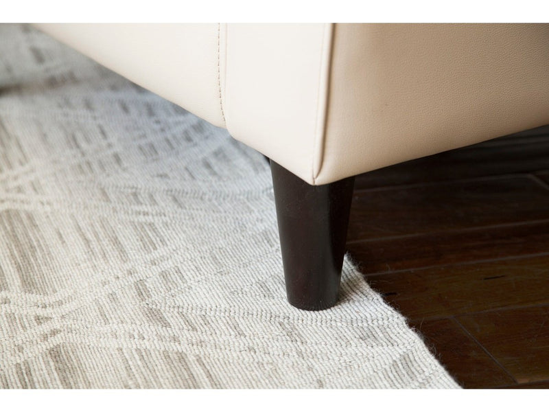 Milton Leather Loveseat, Cream Default Title