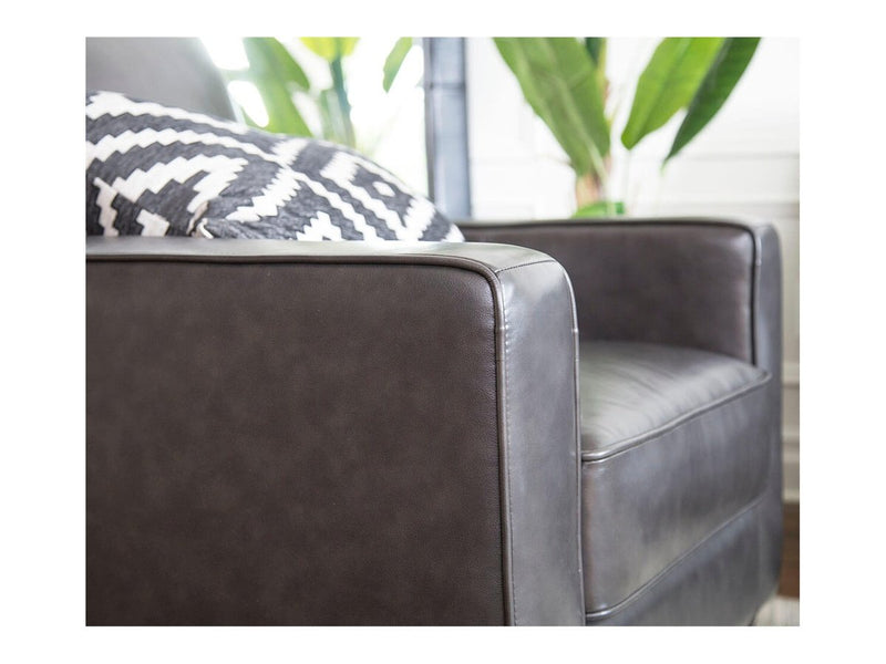 Milton Leather Armchair, Steel Grey Default Title