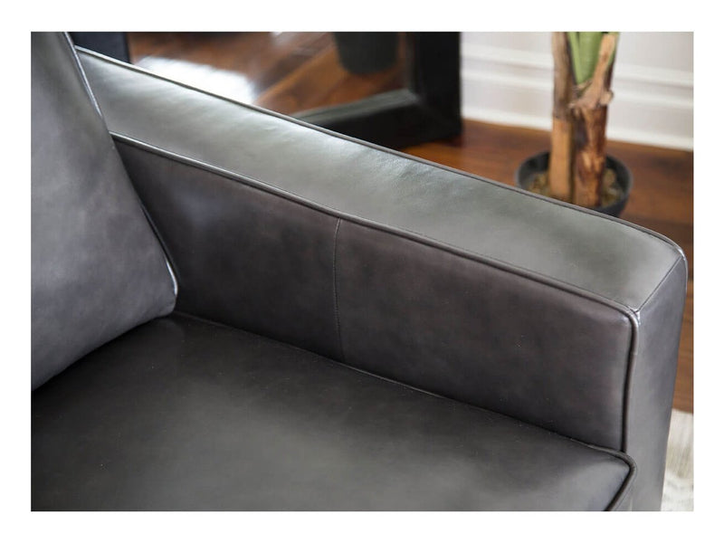 Milton Leather Armchair, Steel Grey Default Title