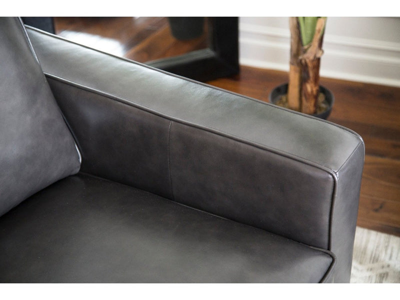 Milton Leather Sofa and Armchair Set, Steel Grey Default Title
