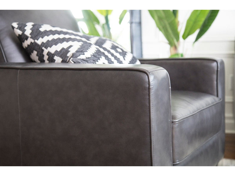 Milton Leather Sofa and Armchair Set, Steel Grey Default Title