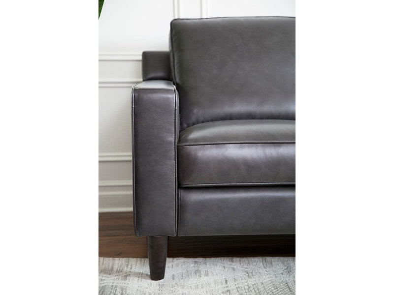 Milton Leather Sofa and Armchair Set, Steel Grey Default Title