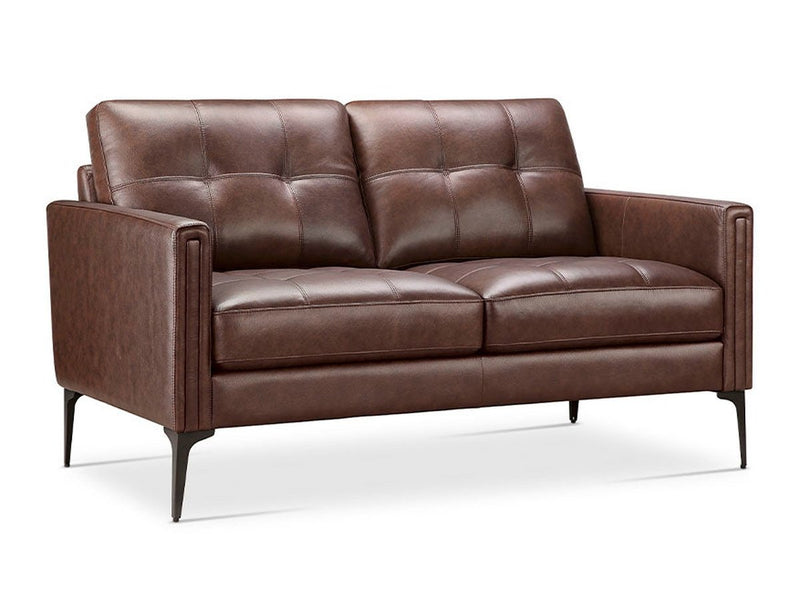 Torrington Leather Loveseat, Brown Default Title
