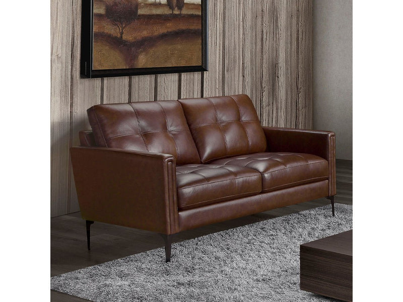 Torrington Leather Loveseat, Brown Default Title