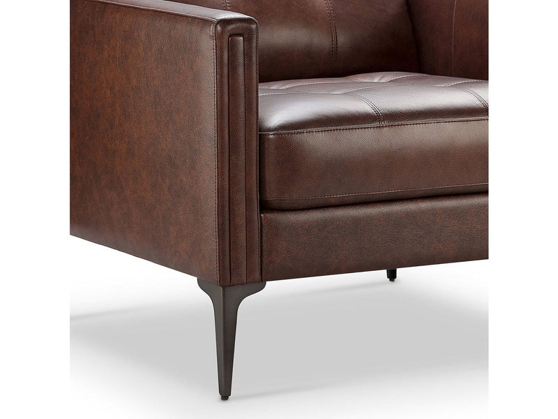 Torrington Leather Loveseat, Brown Default Title