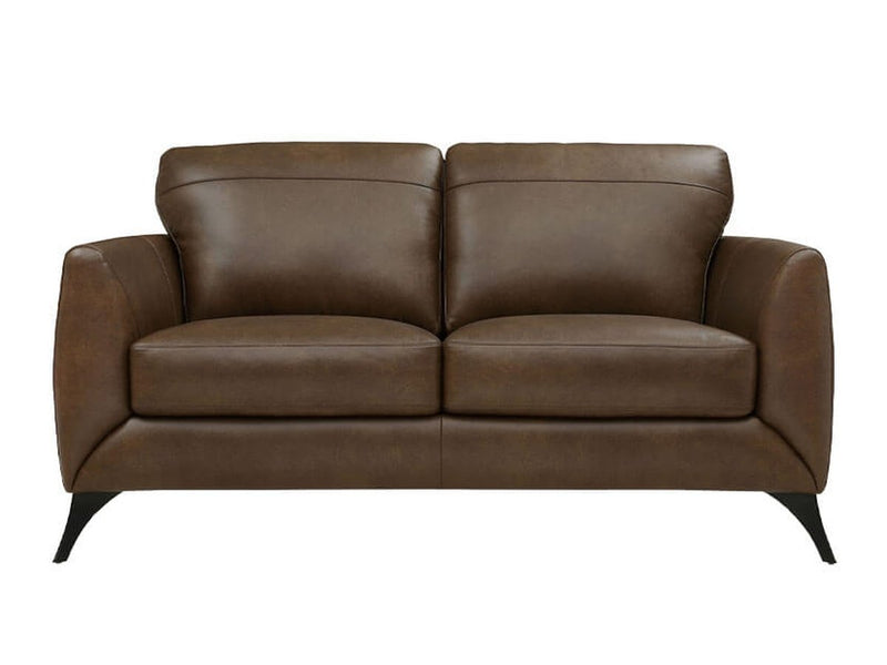 Brisbaine Leather Loveseat, Brown Default Title