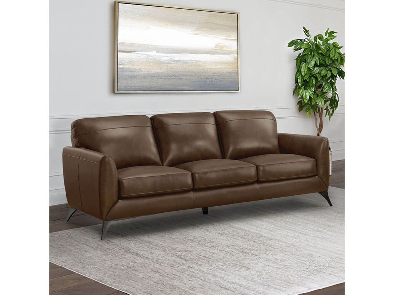 Brisbaine Leather Sofa, Brown Default Title