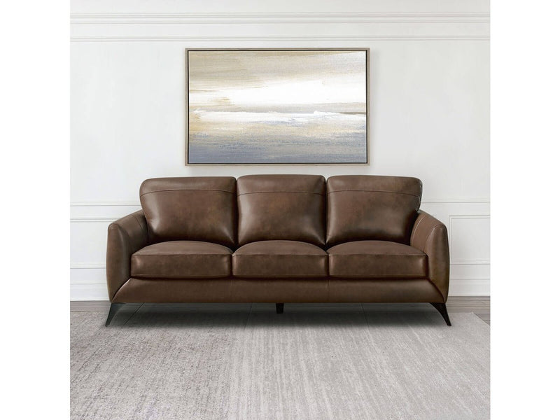Brisbaine Leather Sofa, Brown Default Title