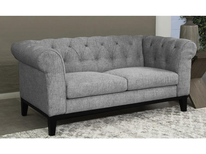 Cecelia Fabric Loveseat, Grey Default Title