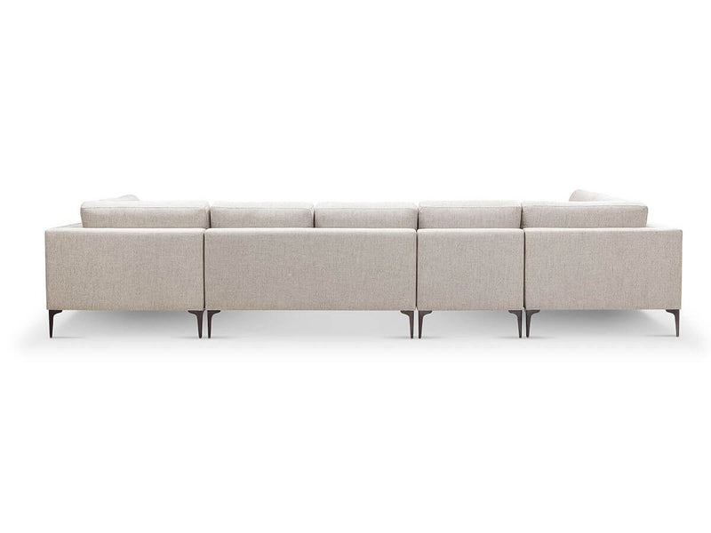 Lavina 4-piece Fabric Double Chaise Sectional, Cream Default Title