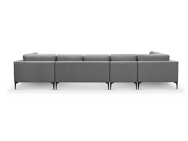 Lavina 4-piece Fabric Double Chaise Sectional, Grey Default Title