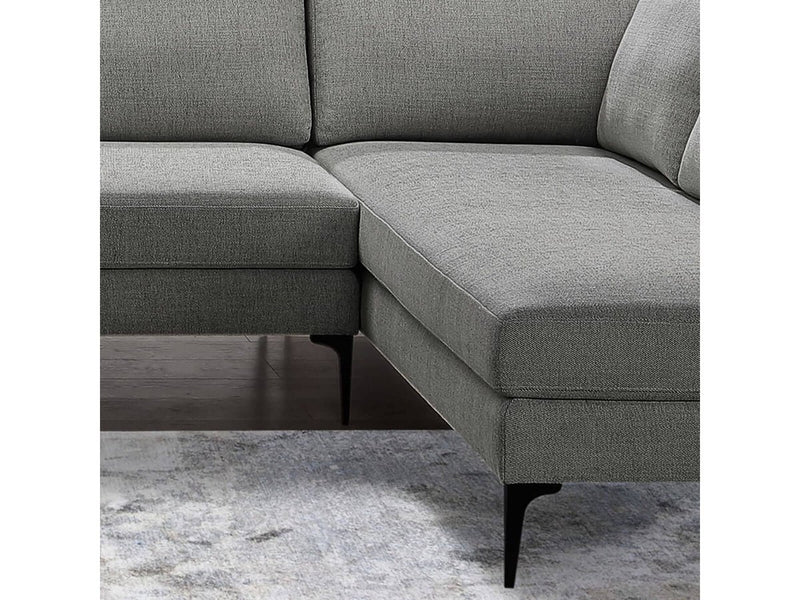 Lavina 4-piece Fabric Double Chaise Sectional, Grey Default Title