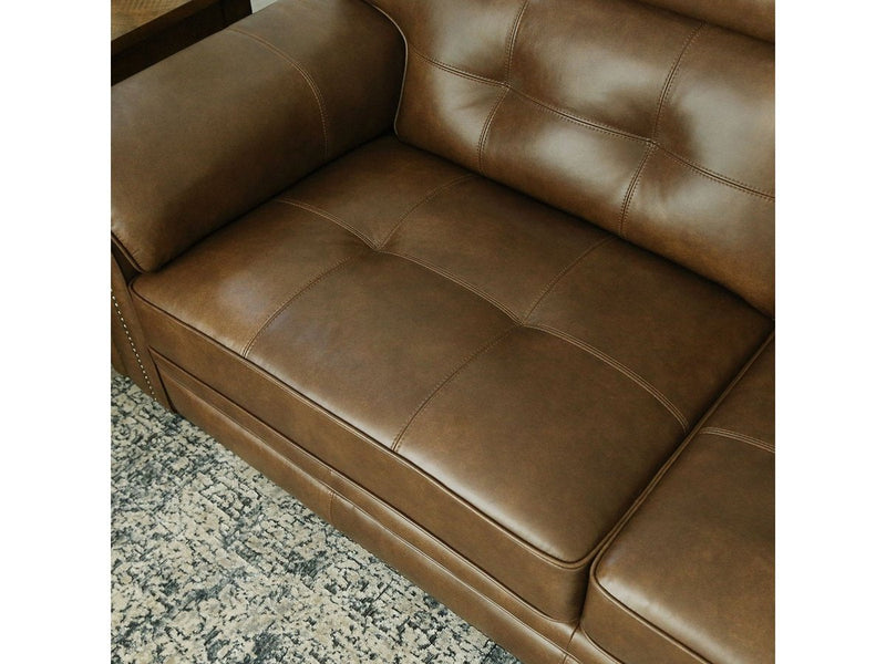 Harrison 2-piece Leather Sofa and Loveseat Set, Camel Default Title