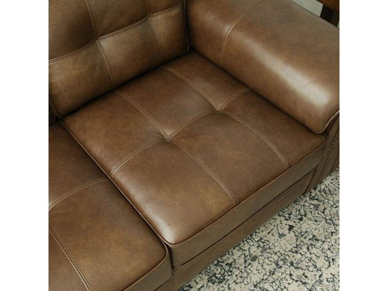 Harrison 2-piece Leather Sofa and Loveseat Set, Camel Default Title