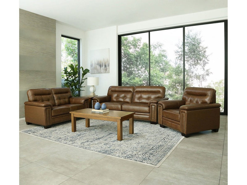 Harrison 3-piece Leather Set, Camel Default Title