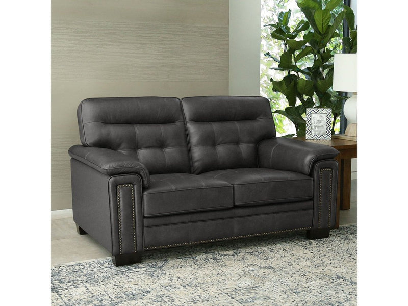 Harrison 2-piece Leather Sofa and Loveseat Set, Grey Default Title